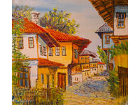 Boris Tsanov Oil Painting, Landscape with Houses