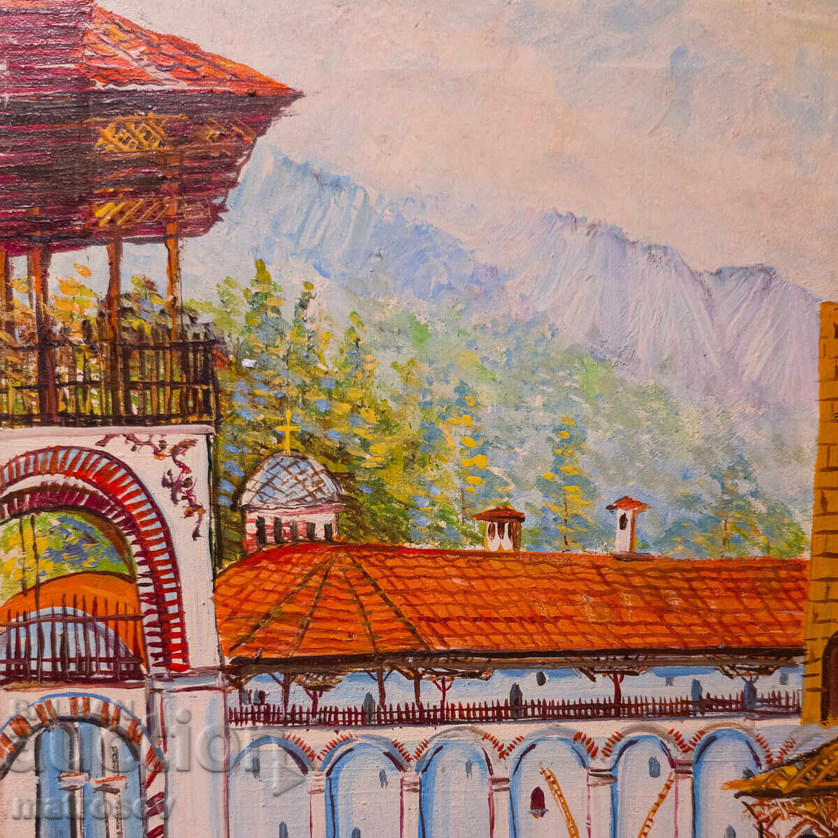 Delivery of Boris Tsanov Oil Painting, Landscape of Rila Monastery