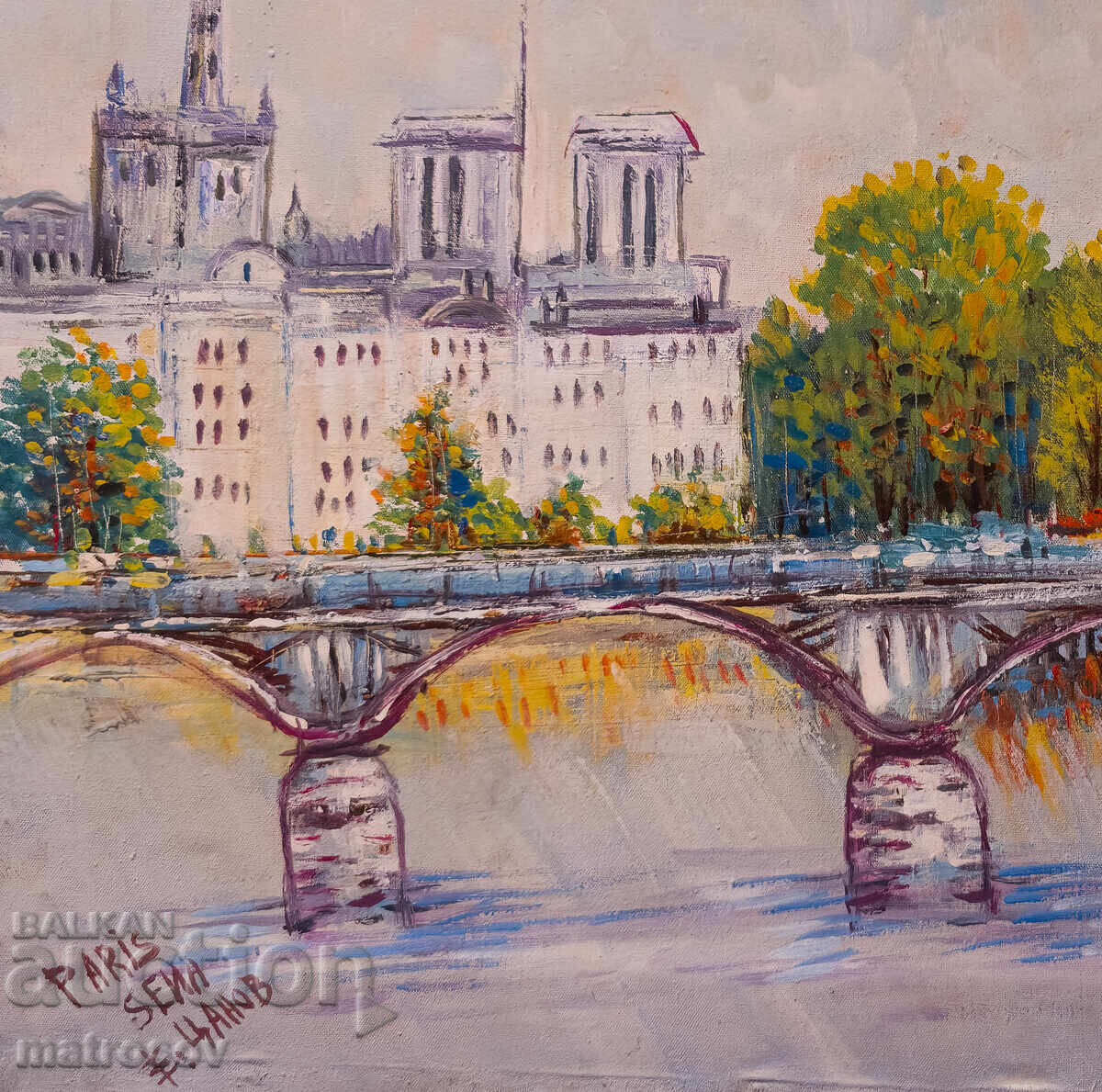Delivery of Boris Tsanov Oil Painting, Landscape of Paris