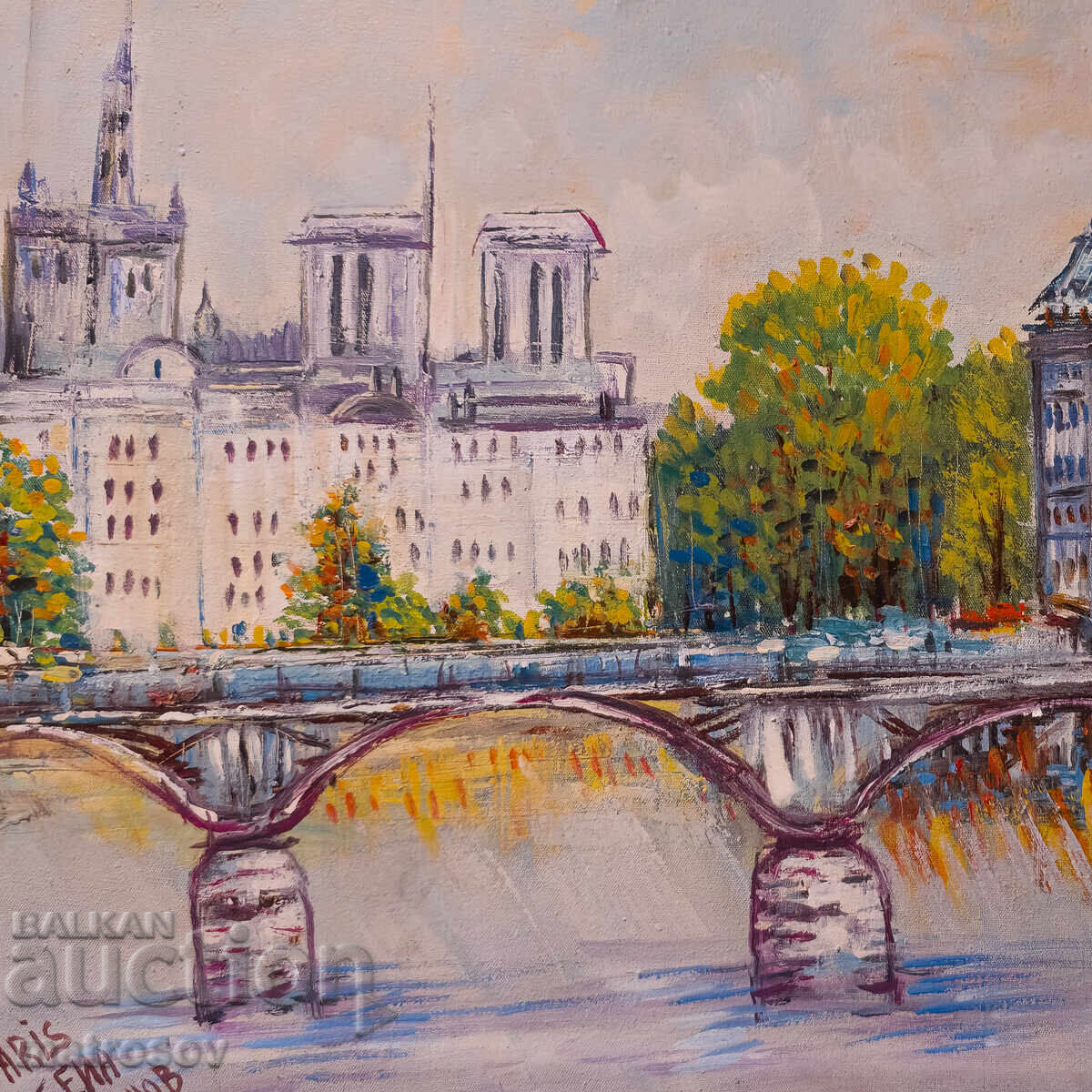 Boris Tsanov Oil Painting, Landscape of Paris - 7