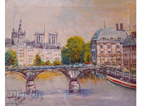 Boris Tsanov tablou ulei, peisaj din Paris