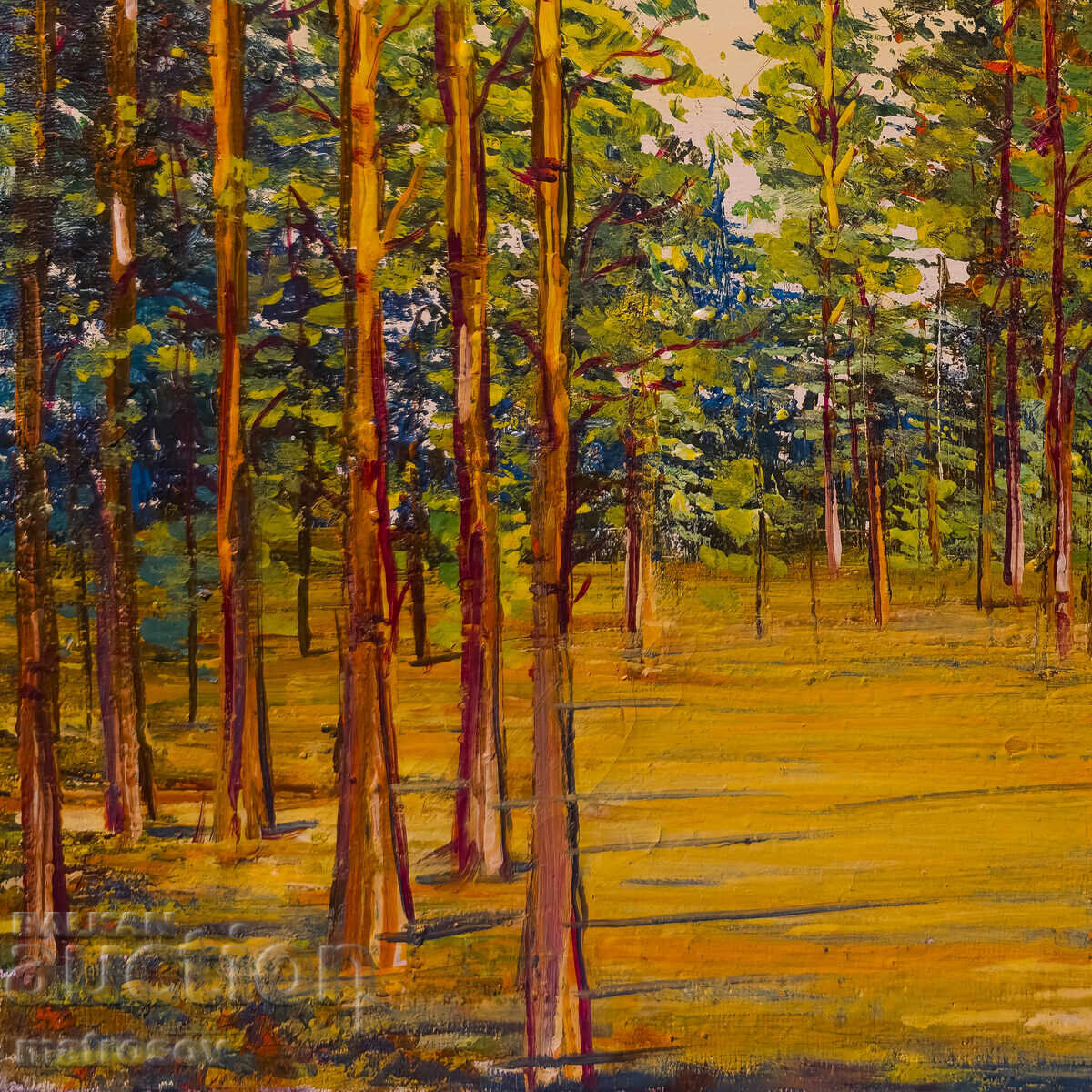 Μπόρις Τσάνοφ, ελαιογραφία, δασικό τοπίο με τιμή 280.00 BGN | € 143.16