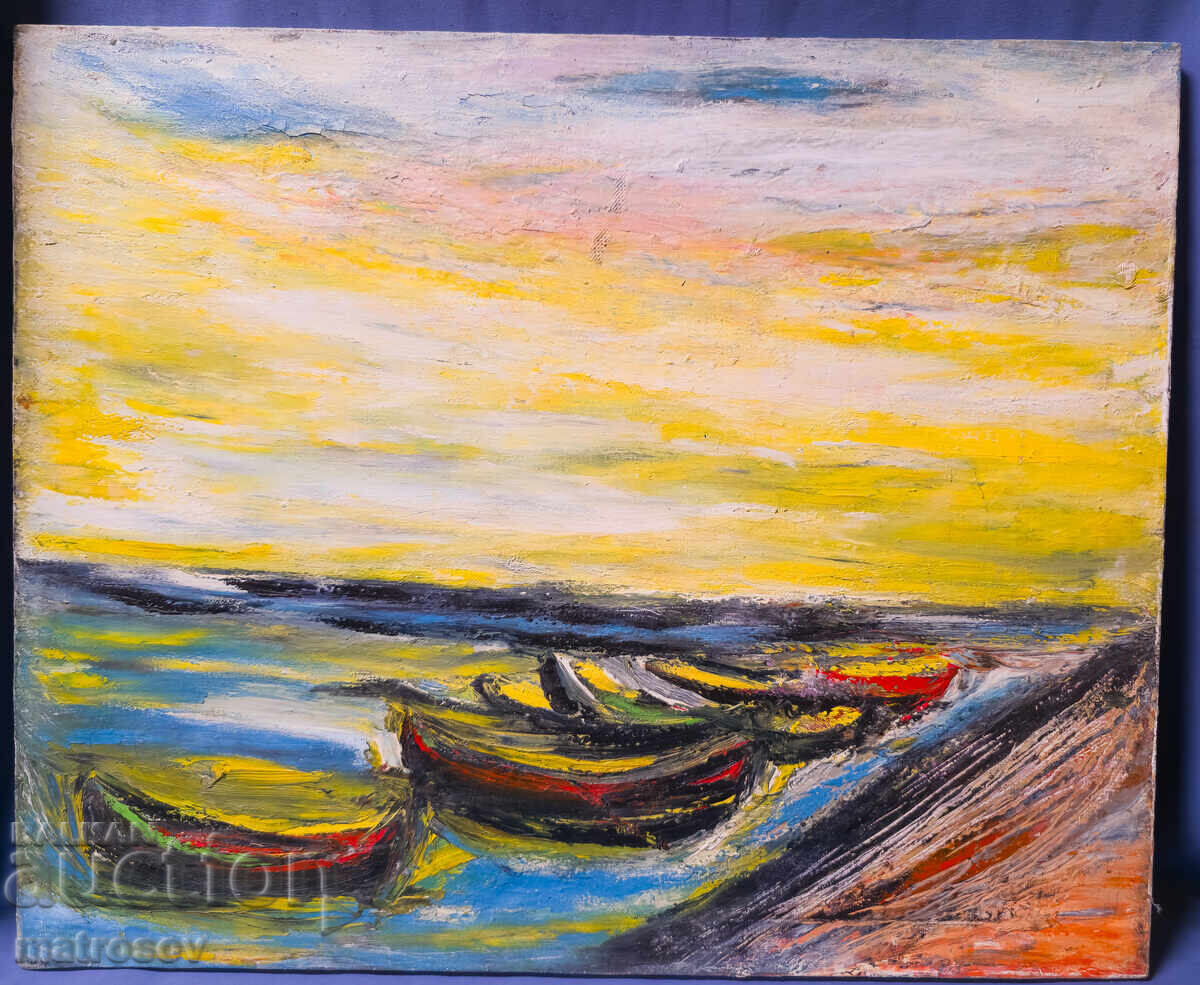 Аукцион Валентин Раденовски, маслена картина, пейзаж от Созопол