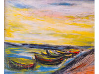 Valentin Radenovski, oil painting, landscape from Sozopol