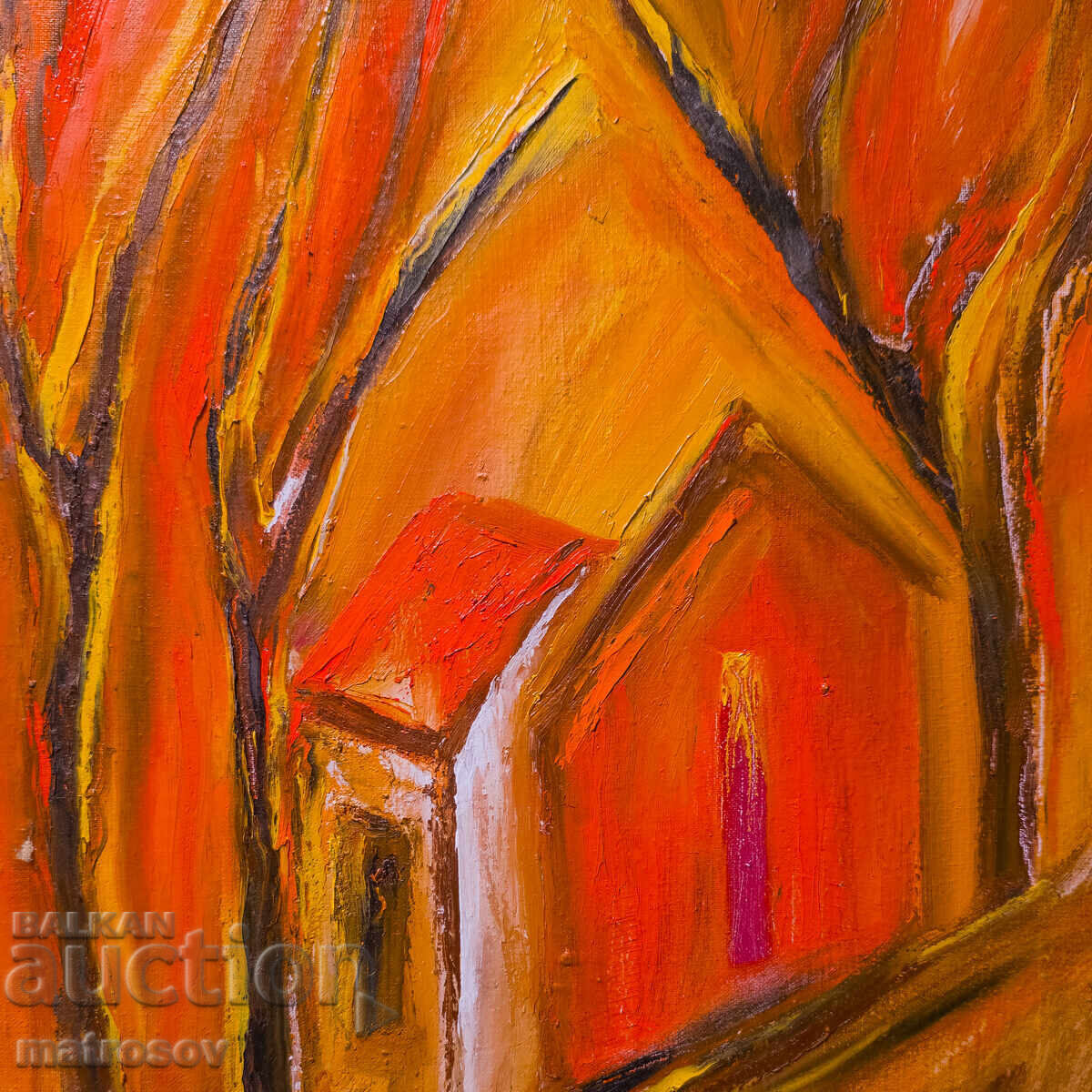 Livrarea Valentin Radenovski, pictură în ulei, peisaj abstract