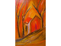 Valentin Radenovski, oil painting, abstract landscape