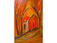 Valentin Radenovski, pictură în ulei, peisaj abstract