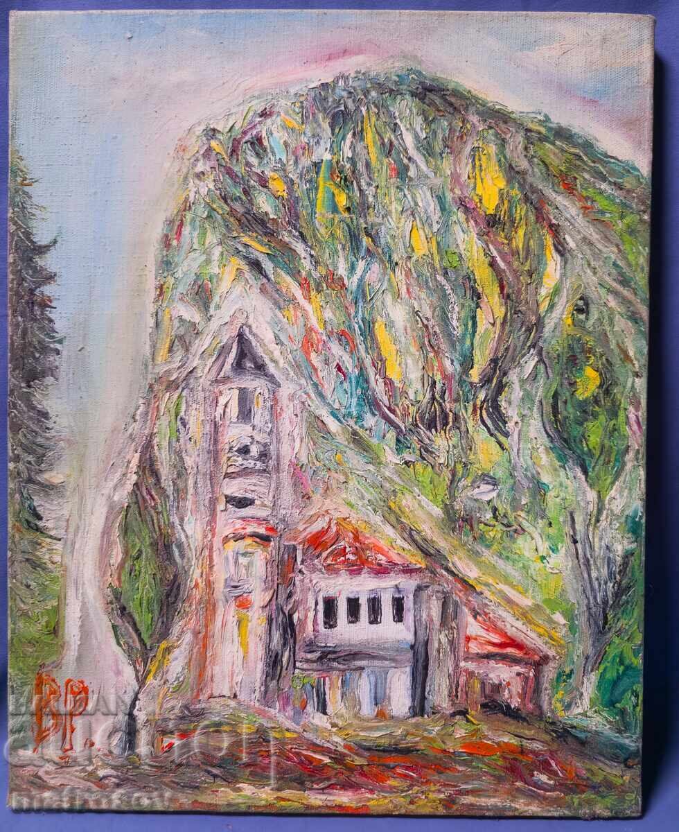 Валентин Раденовски, маслена картина "Дряновски манастир" с цена 300.00 лв. | € 153.39