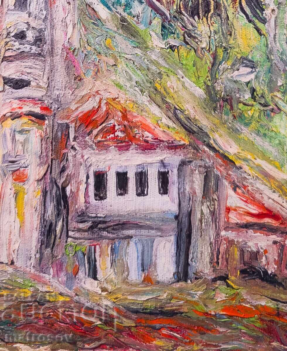 Valentin Radenovski, pictură în ulei "Mănăstirea Drianovo" - 5