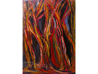 Valentin Radenovski, oil painting, landscape "Forest"