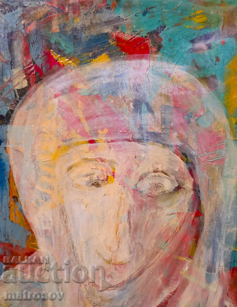 Abstract composition, oil painting, female portrait - 6