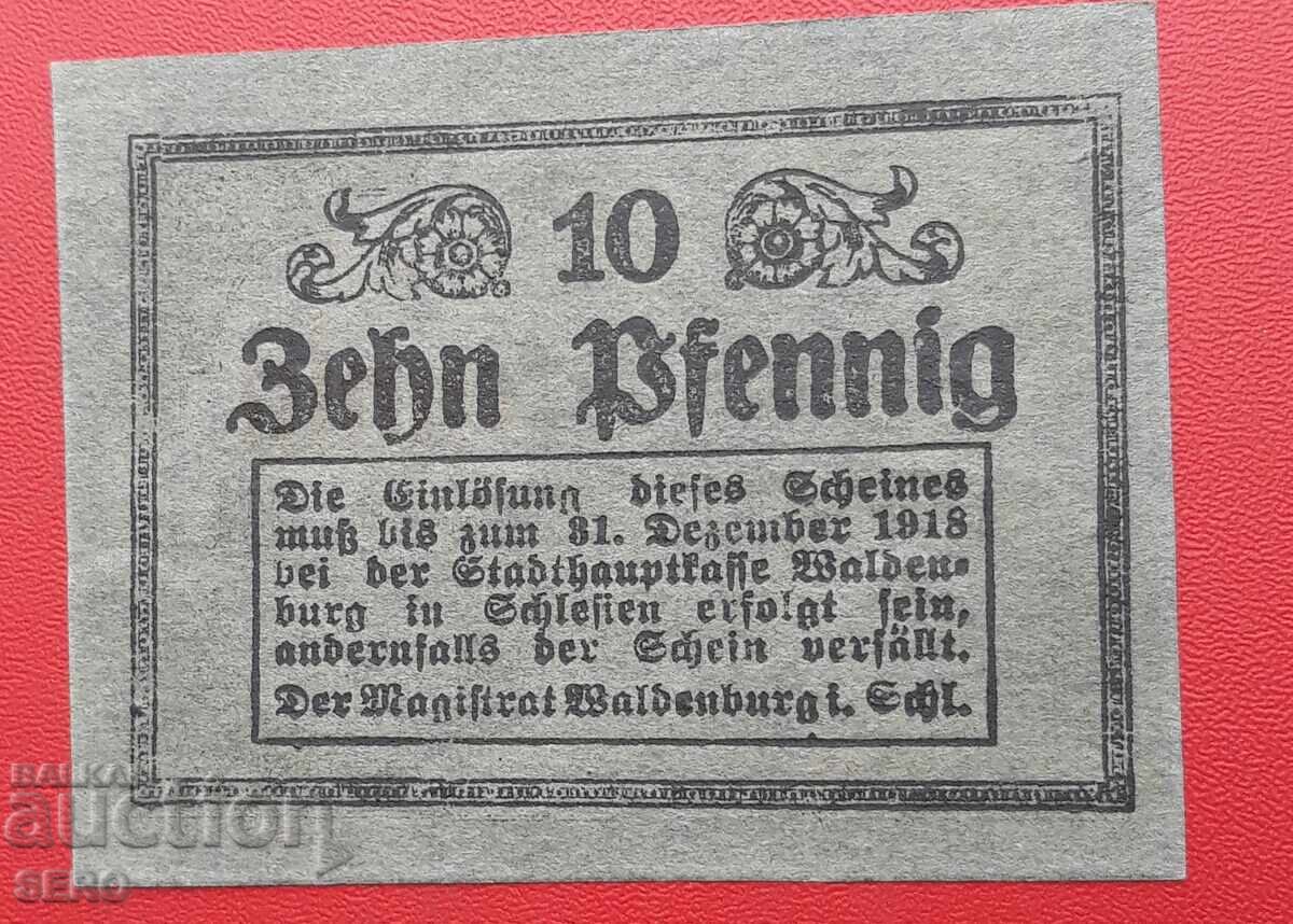 Bancnotă-Germania-Silezia-Waldenburg-10 pfennig 1918 cu preț 2.00 BGN | € 1.02