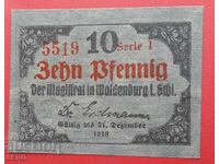 Bancnotă-Germania-Silezia-Waldenburg-10 pfennig 1918