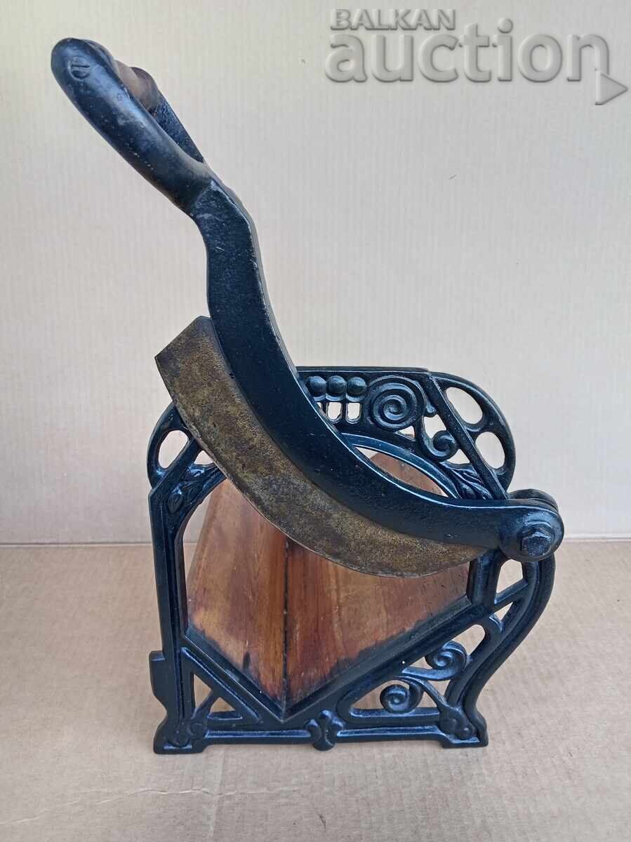 Δημοπρασία Αντίκα μαχαίρι, γκιλοτίνα για ψωμί σαλάμι ζαμπόν