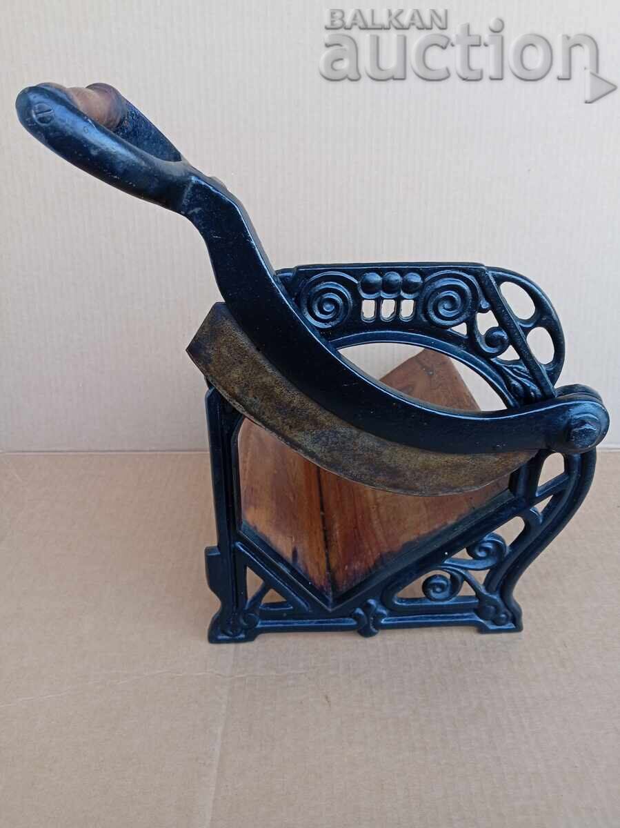 Αντίκα μαχαίρι, γκιλοτίνα για ψωμί σαλάμι ζαμπόν