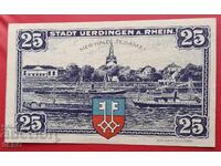 Banknote - Germany - North Rhine-Westphalia - Uerdingen - 25 Pfennig 1921