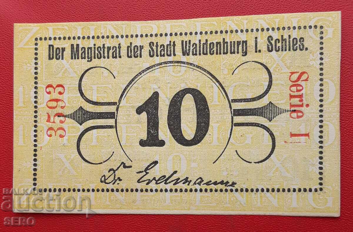 Bancnotă-Germania-Silezia-Waldenburg-10 pfennig Bancnotă-Germania-Silezia-Waldenburg-10 pfennig