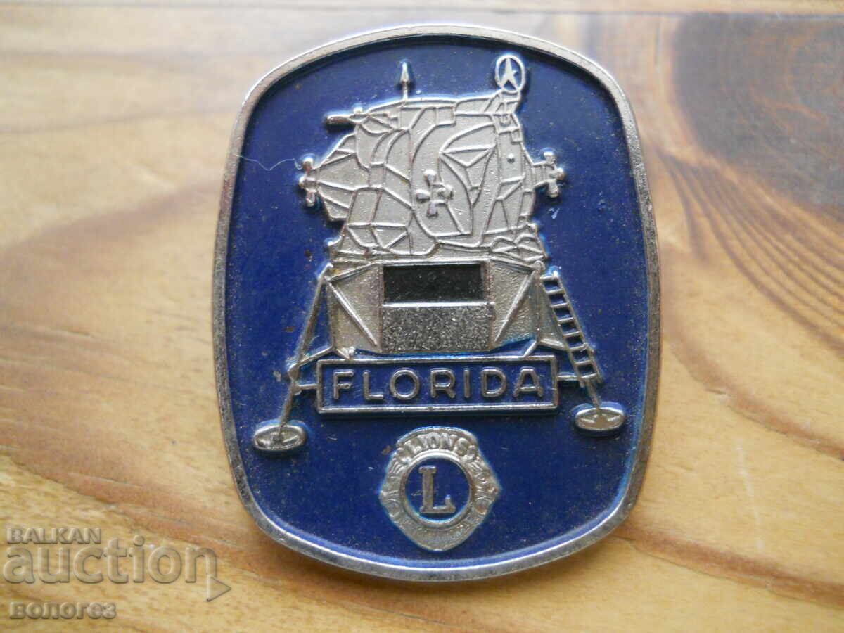 "Lions Club Florida" badge, USA (blue enamel, pin) "Lions Club Florida" badge, USA (blue enamel, pin)