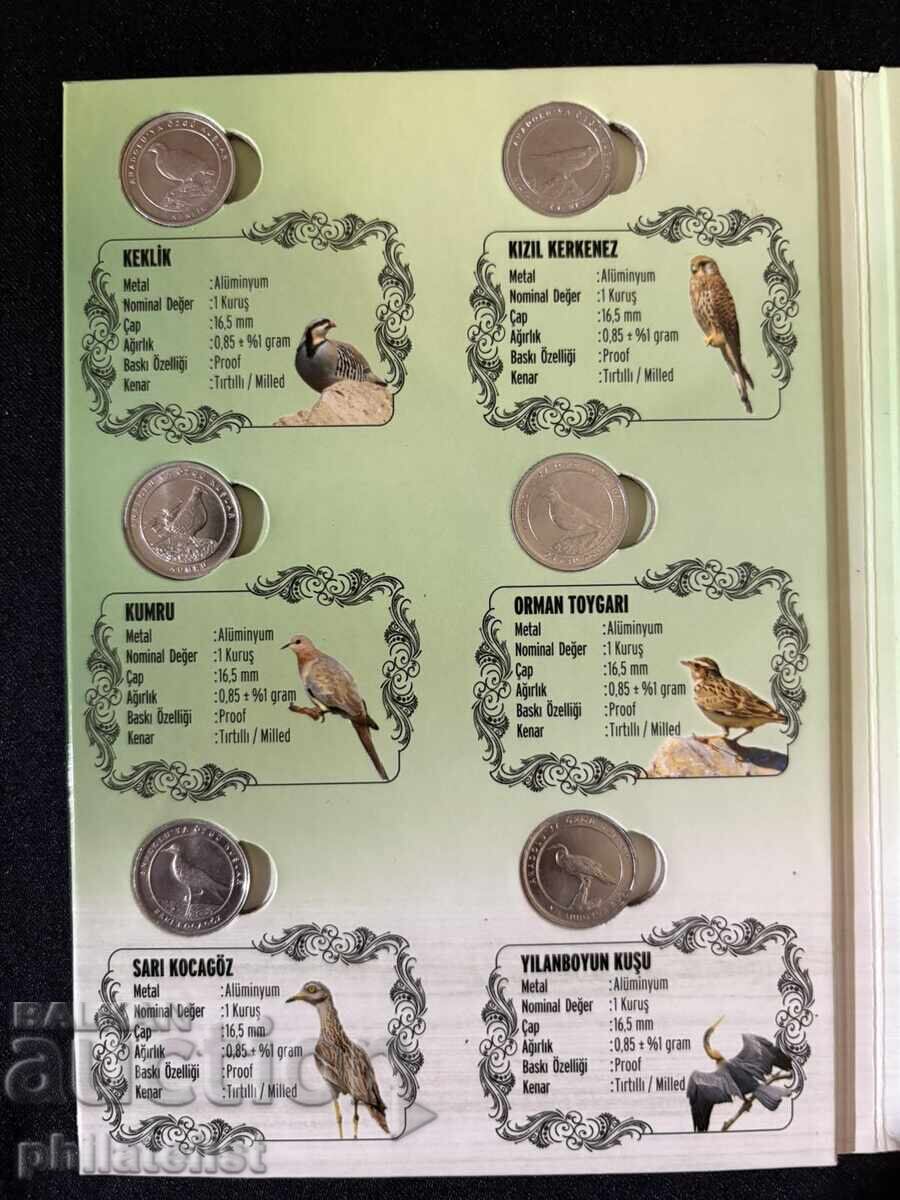 Turcia 2020 - Set complet de 12 monede a câte 1 kuruş - Păsări cu preț 31.00 BGN | € 15.85