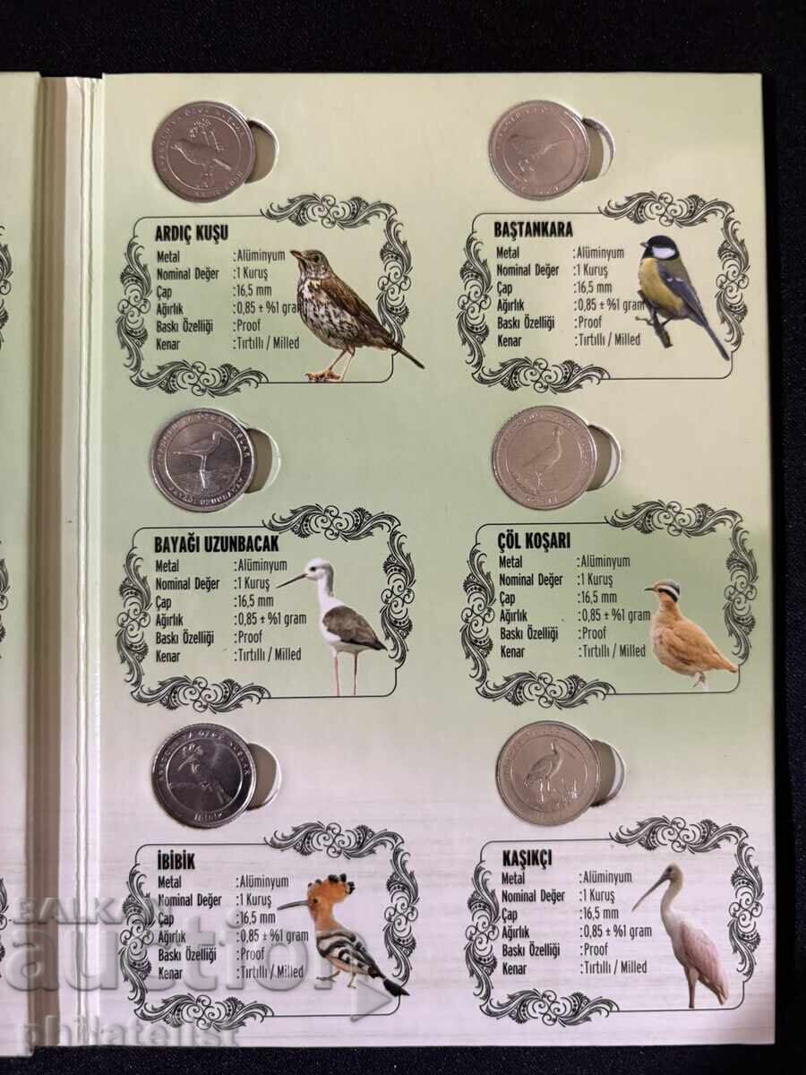 Livrarea Turcia 2020 - Set complet de 12 monede a câte 1 kuruş - Păsări