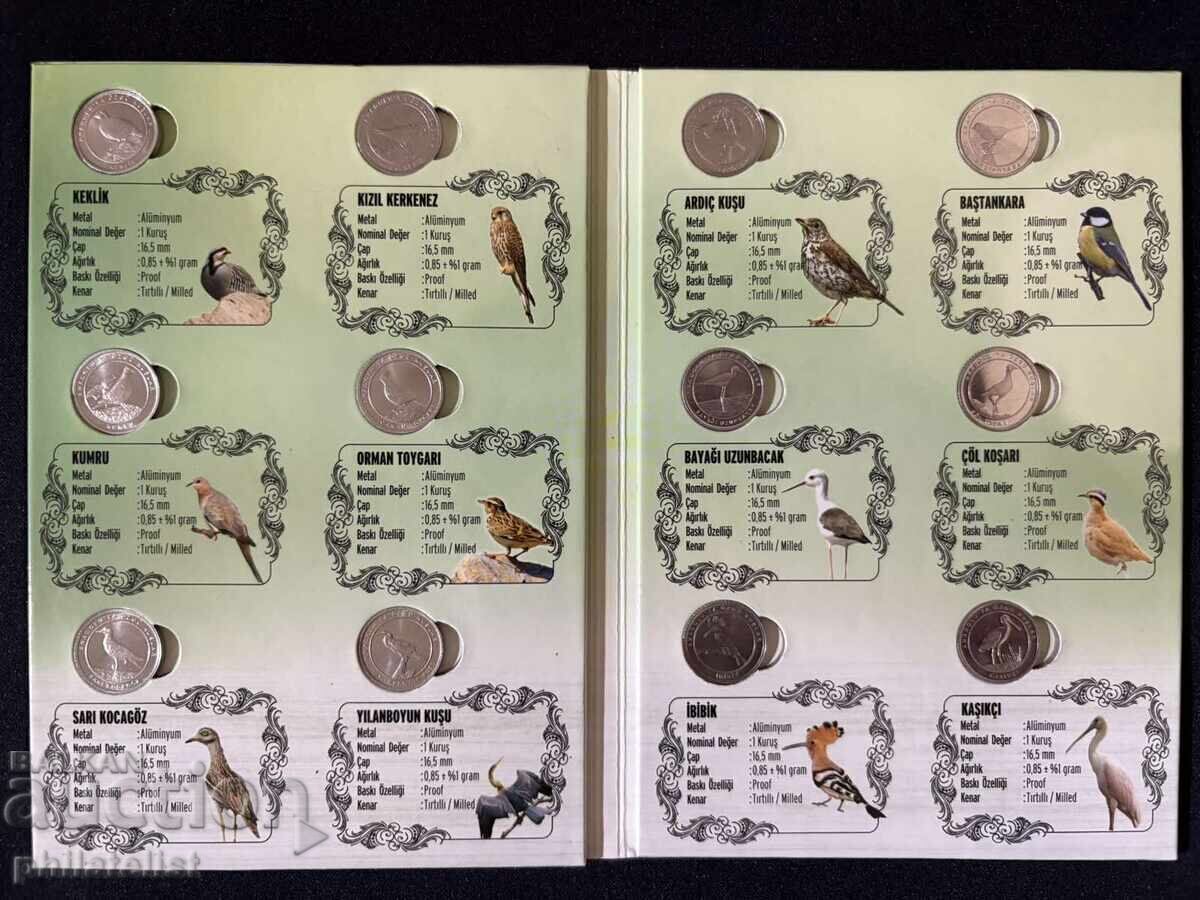 Τουρκία 2020 - Ολοκληρωμένο σετ 12 νομισμάτων του 1 kuruş - Πανίδα