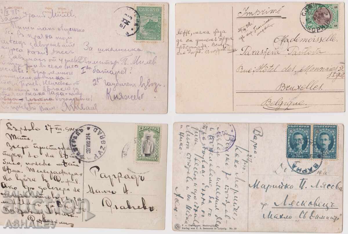 1908-12 4 Used Postcards
