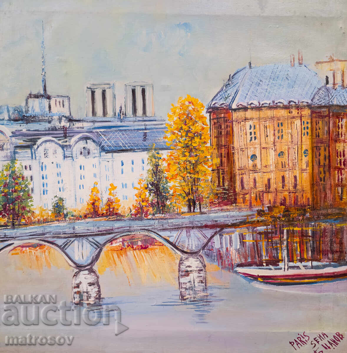 Boris Tsanov Oil Painting, Landscape of Paris with price 400.00 BGN | € 204.52