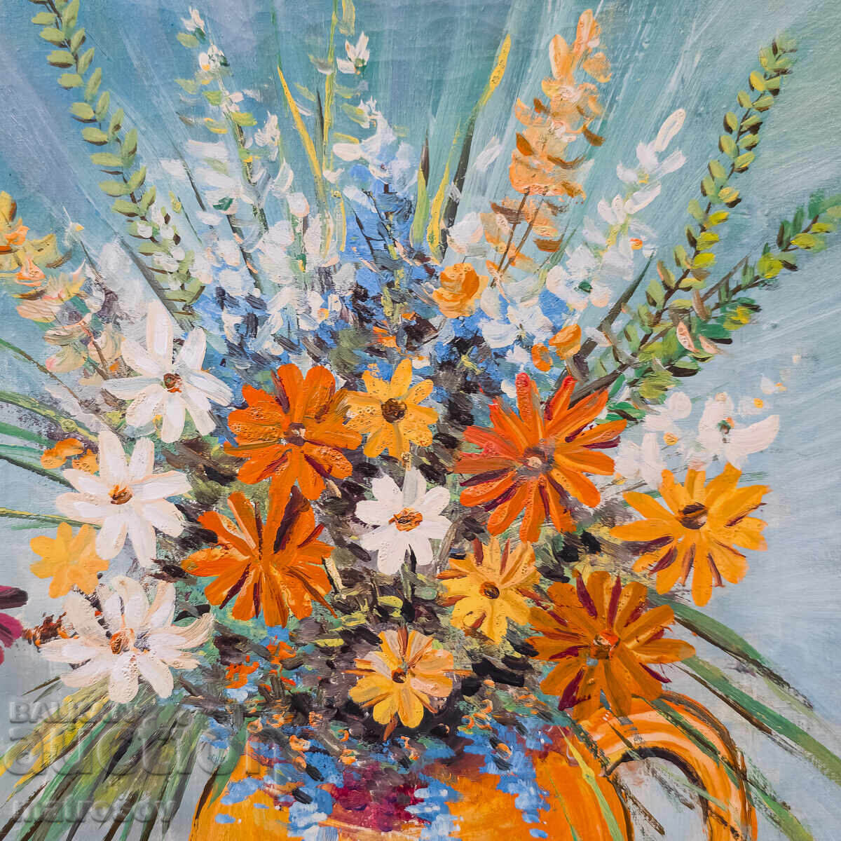 Παράδοση Μπορίς Τσάνοφ, ελαιογραφία, νεκρή φύση με βάζο και λουλούδια