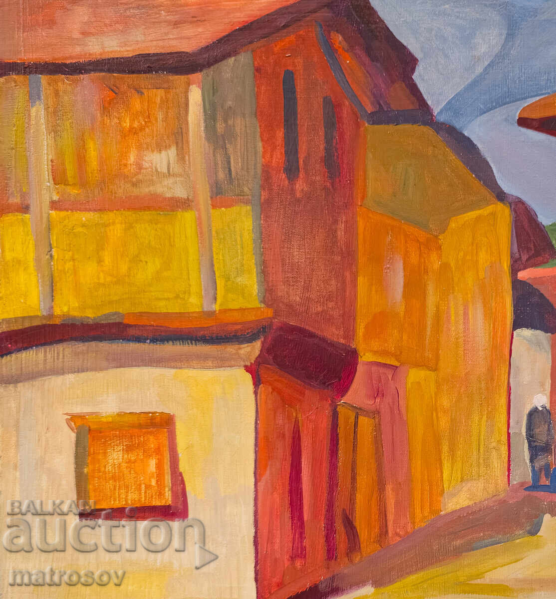 Delivery of Peter Nenov, oil painting, landscape with houses