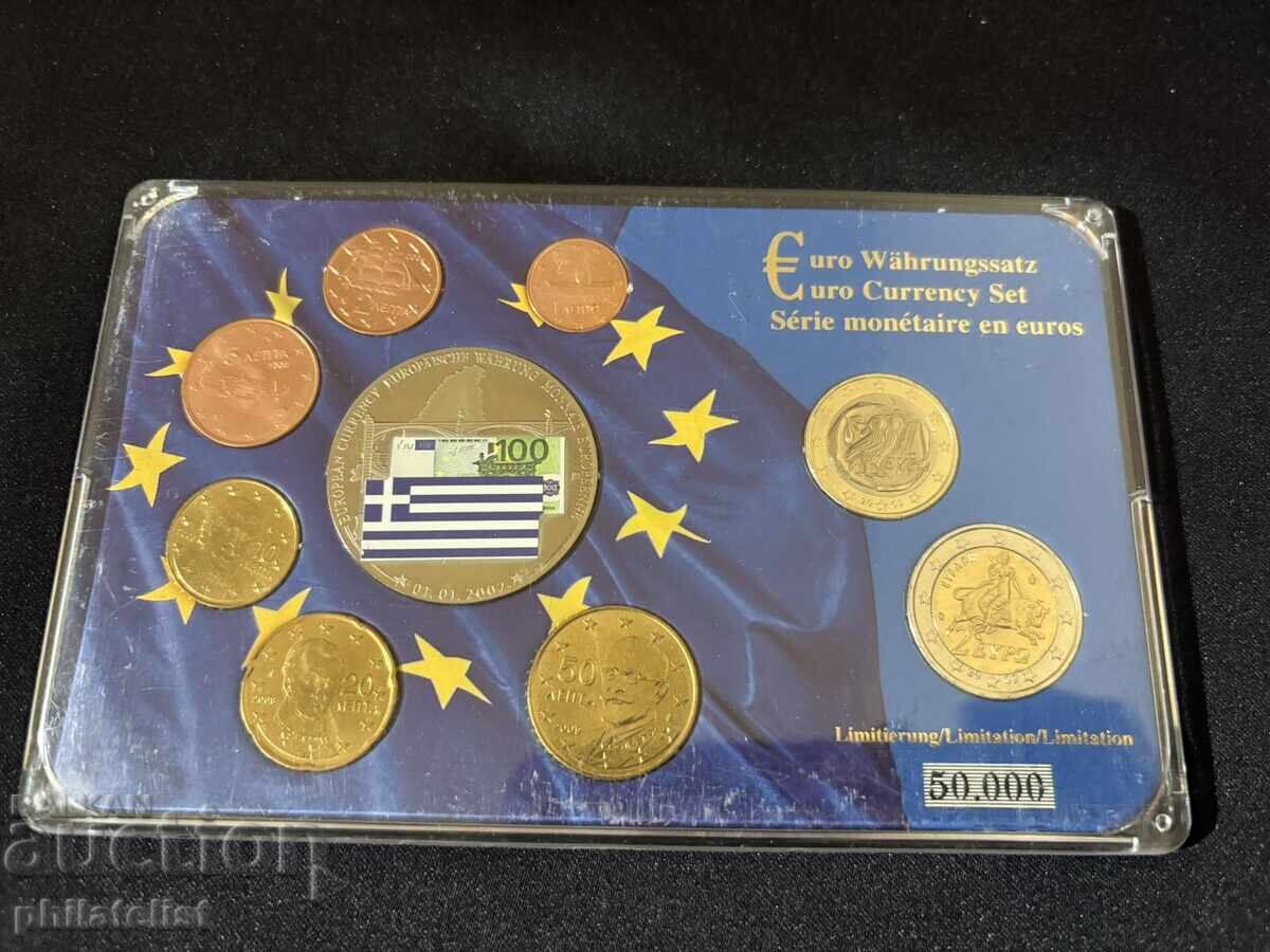 Greece 2004-2009 - Euro set from 1 cent to 2 euro + medal UNC with price 25.00 BGN | € 12.78
