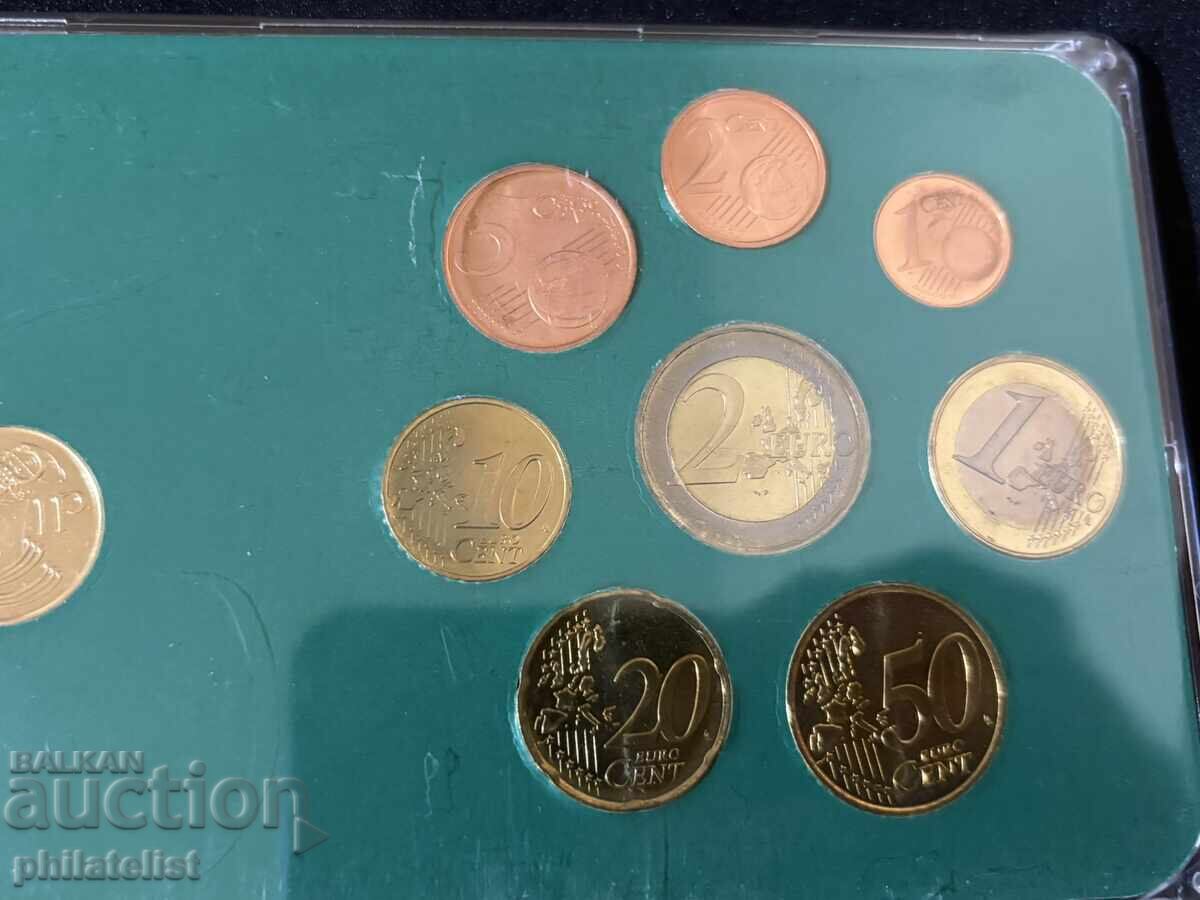 Παράδοση Ιρλανδία 2002 - Ευρώ σετ από 1 λεπτό έως 2 ευρώ + 1 πέννα 1998