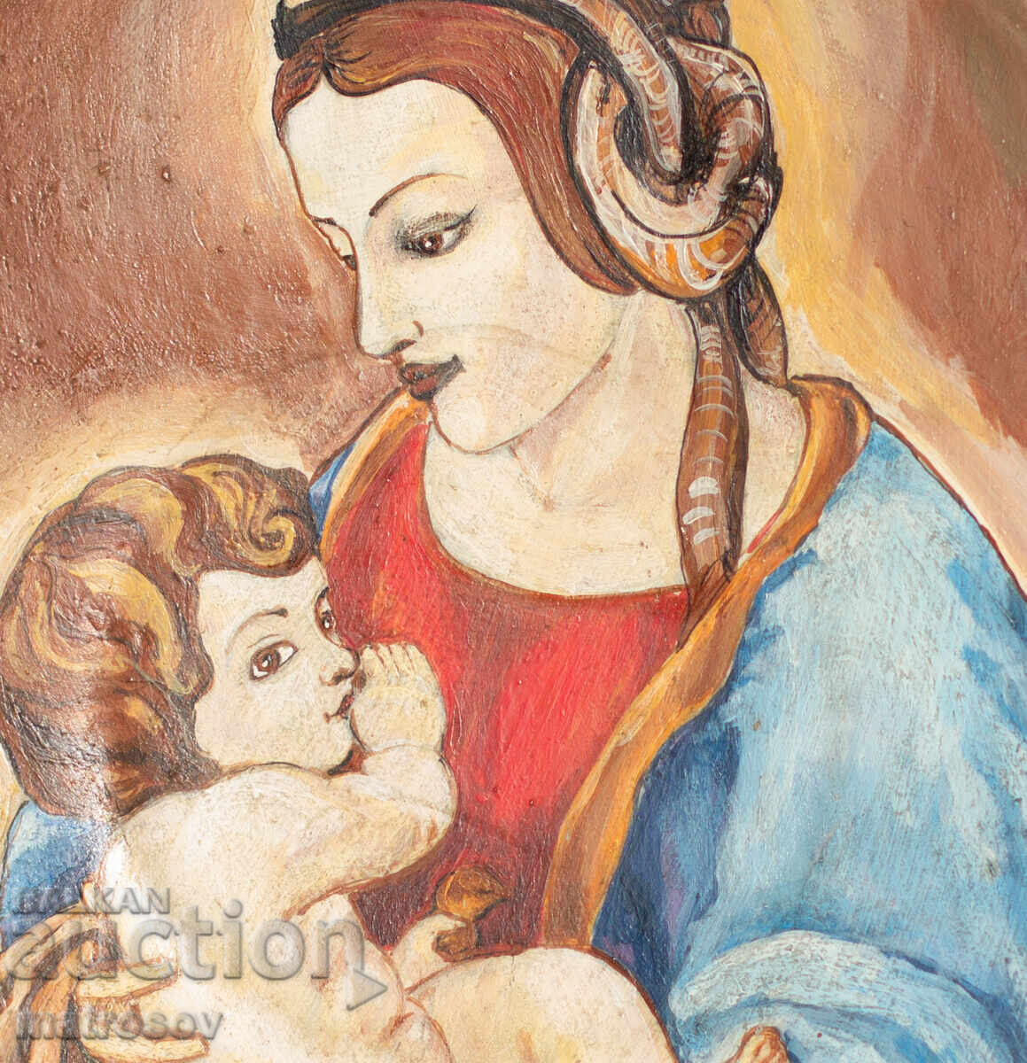 Ръчно рисувана декоративна керамична чиния - 6