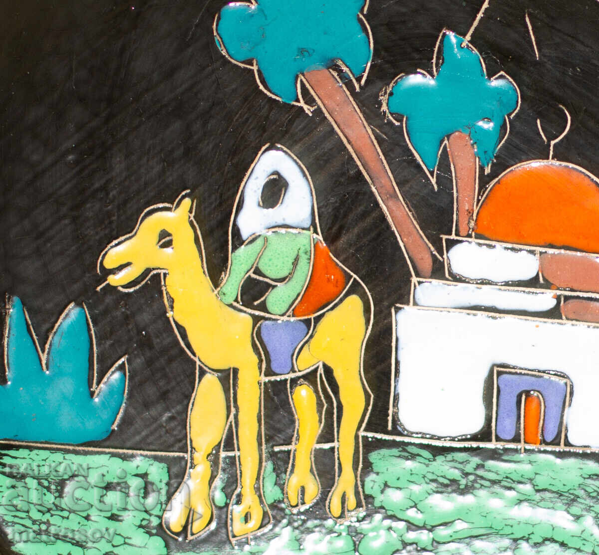 Ръчно рисувана декоративна керамична чиния - 5