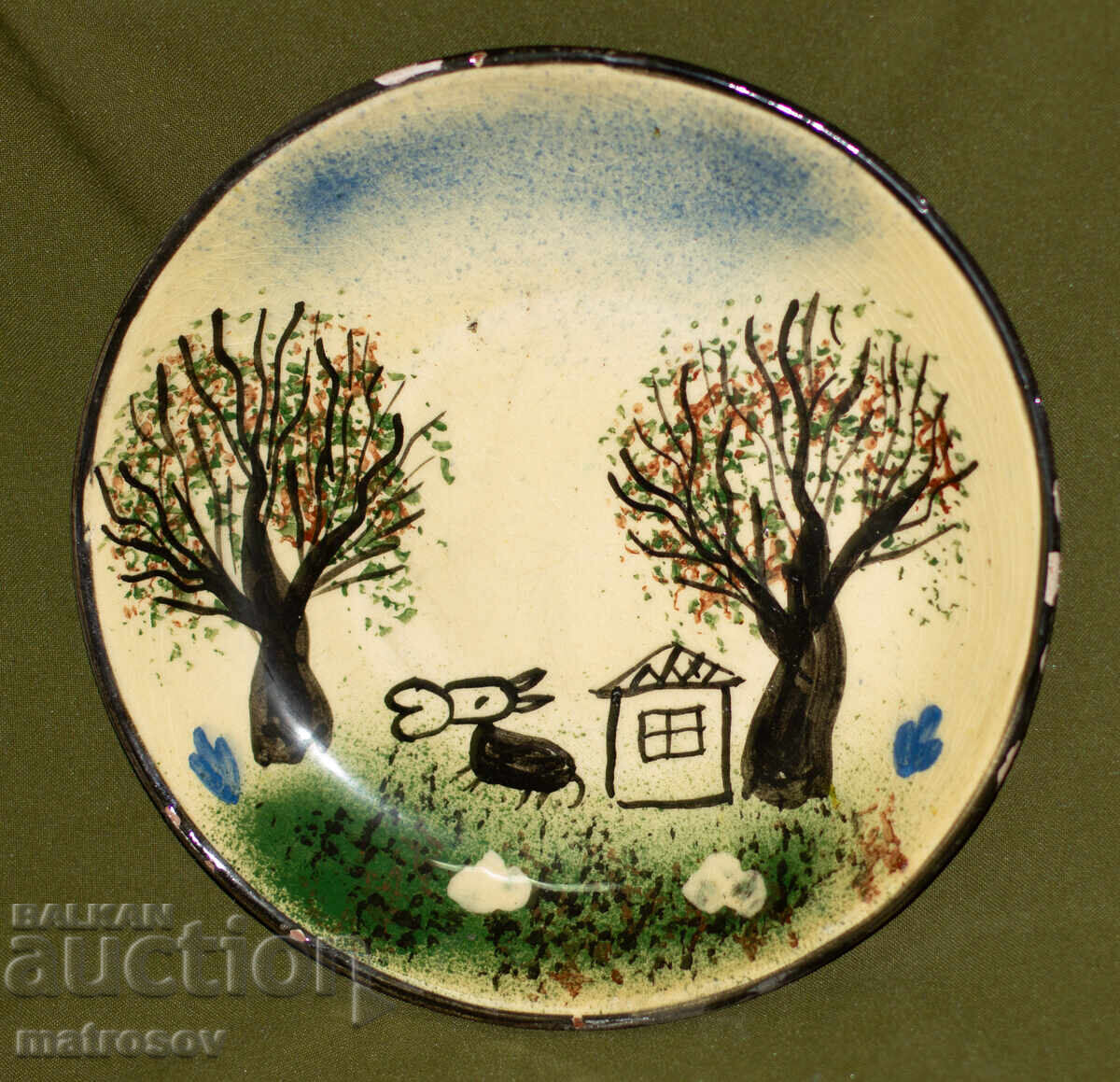 Χειροποίητο διακοσμητικό κεραμικό πιάτο