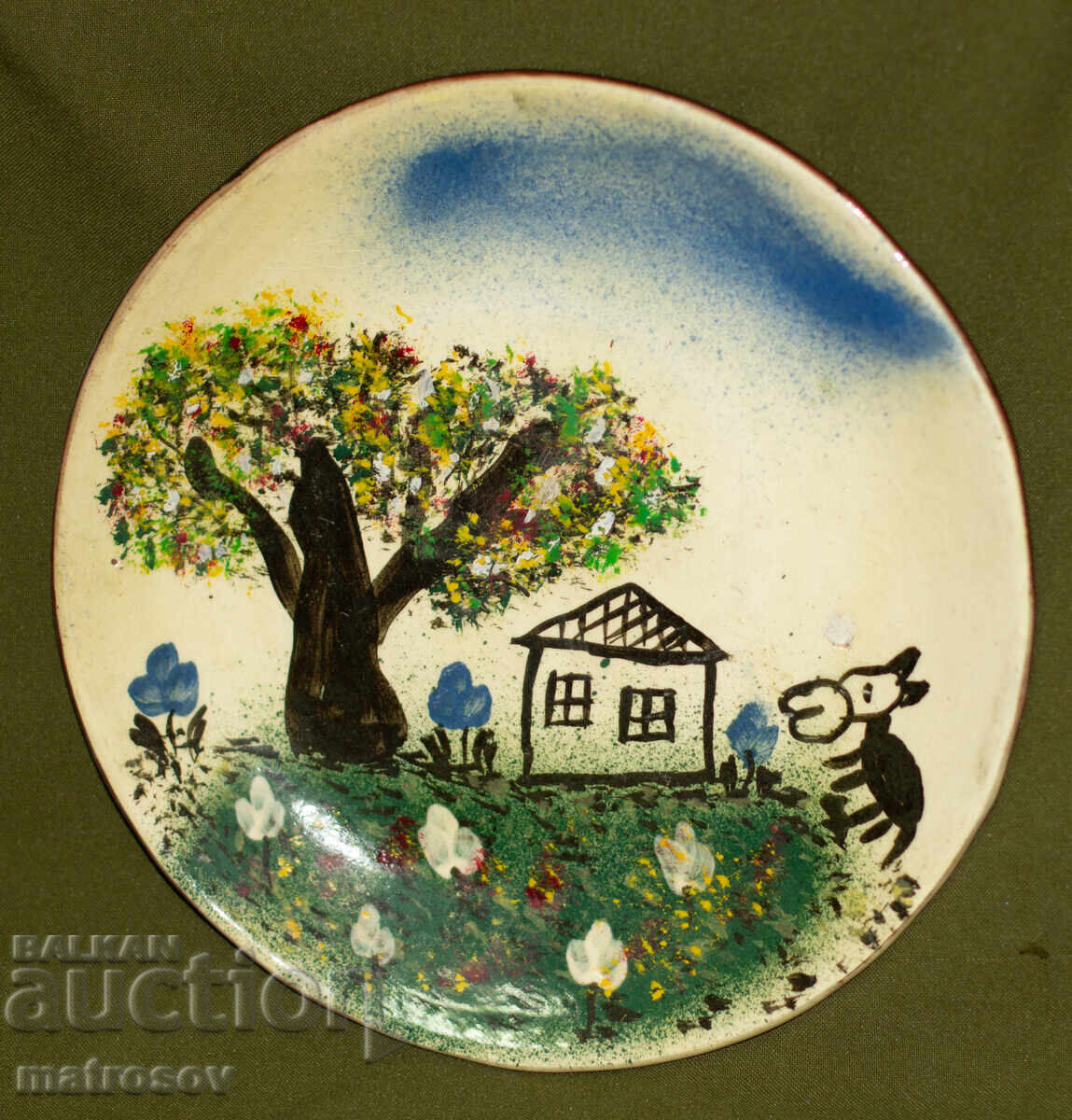 Ръчно рисувана декоративна керамична чиния с цена 120.00 лв. | € 61.36