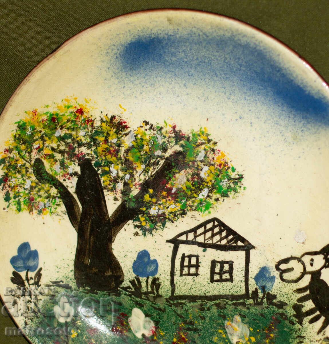 Аукцион Ръчно рисувана декоративна керамична чиния