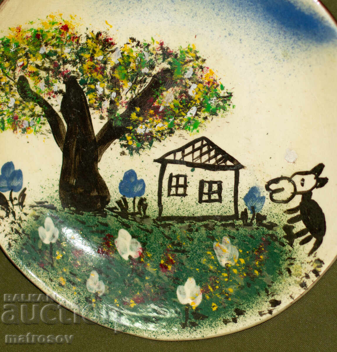 Доставка на Ръчно рисувана декоративна керамична чиния