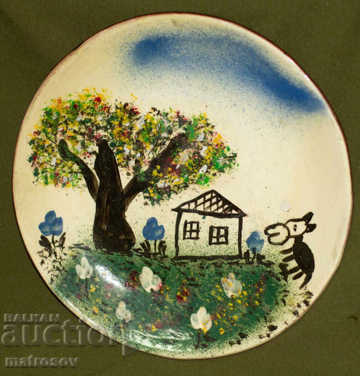 Ръчно рисувана декоративна керамична чиния