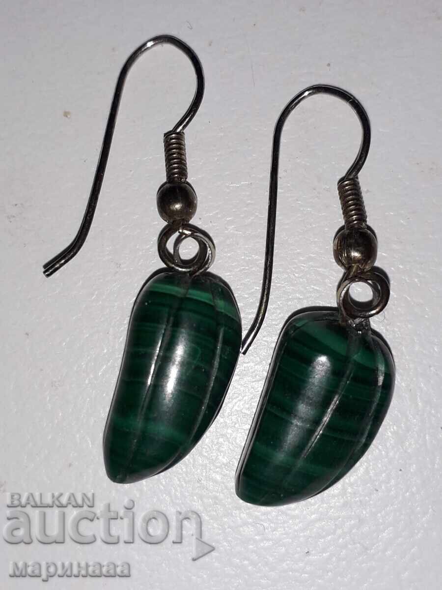EARRINGS WITH MALACHITE