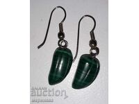 EARRINGS WITH MALACHITE