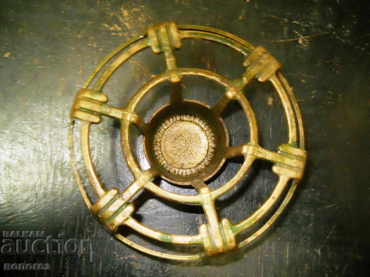 Auction  Antique brass container for melting red sealing wax