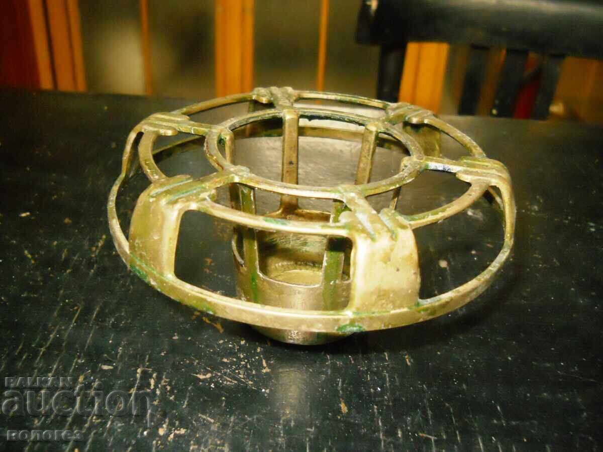 Antique brass container for melting red sealing wax