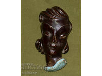 Figurină ceramică decorativă, portret feminin