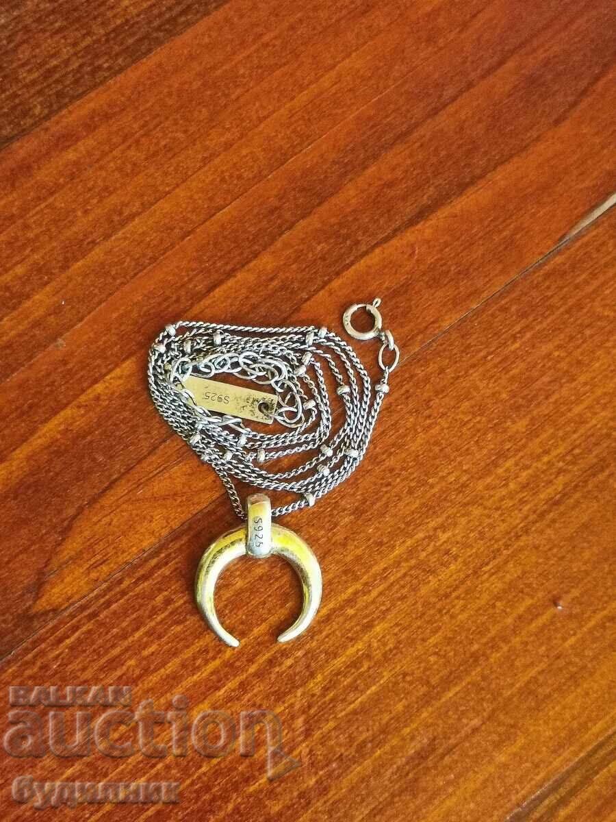 Silver chain with pendant. 925 Sterling Silver. From 44 to 51cm. For sale with price 22.99 BGN | € 11.75 Silver chain with pendant. 925 Sterling Silver. From 44 to 51cm. For sale with price 22.99 BGN | € 11.75