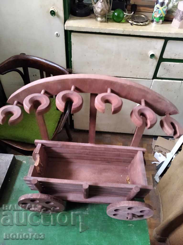 Wooden cart - wine rack with price 20.00 BGN | € 10.23