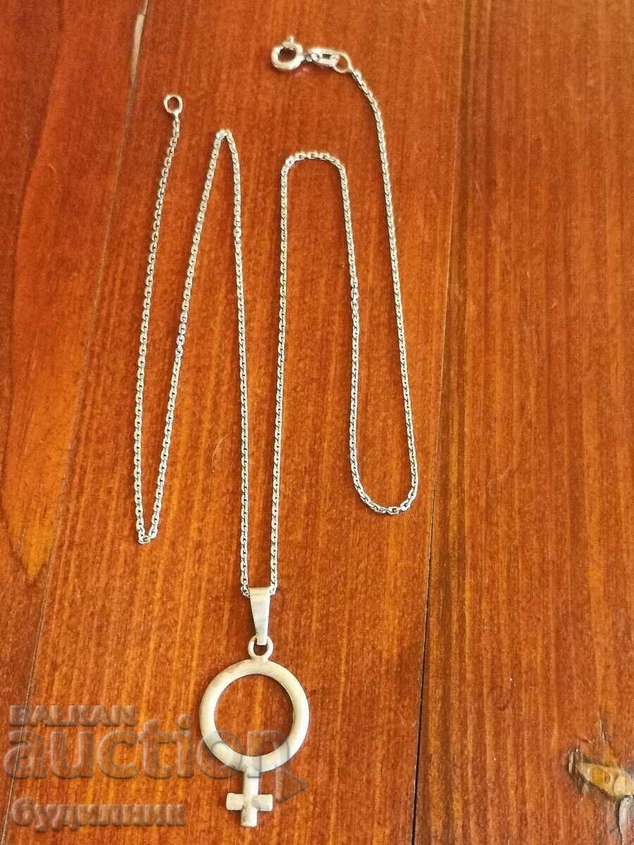 Silver chain with pendant. 925 Sterling Silver. 45cm. Selling over 100 Silver chain with pendant. 925 Sterling Silver. 45cm. Selling over 100