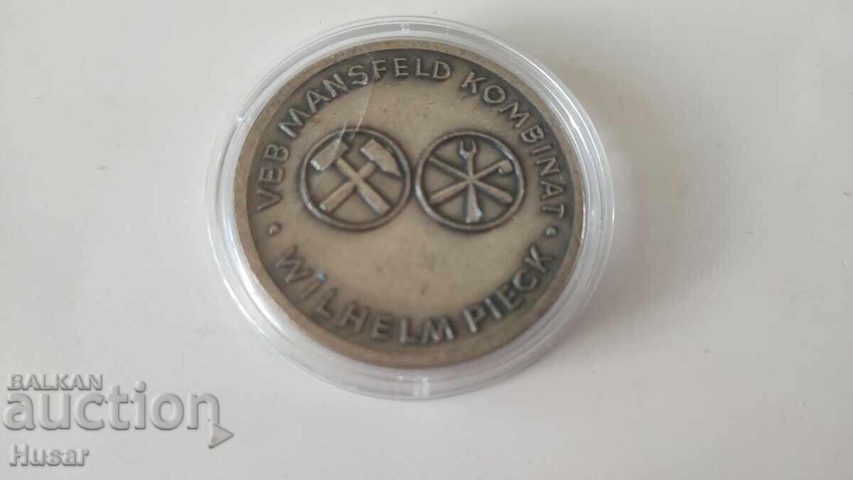 Плакет, Германия (ГДР) миньор, шахта, рудник с цена 24.99 лв. | € 12.78