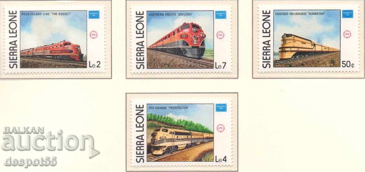 1986. Сиера Леоне. „Ameripex '86“ - американски влакове. 1986. Сиера Леоне. „Ameripex '86“ - американски влакове.