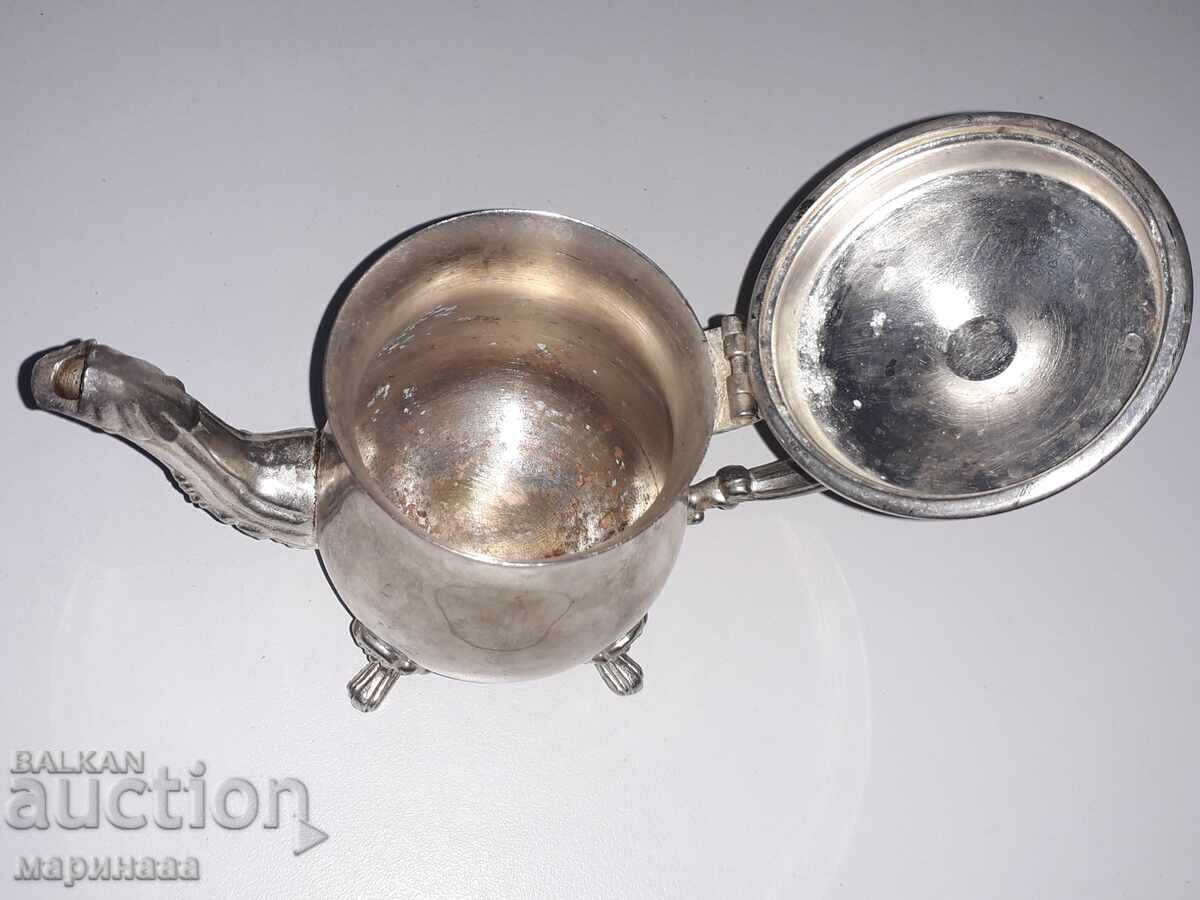 Delivery of Antique Teapot. Silver-plated Bronze