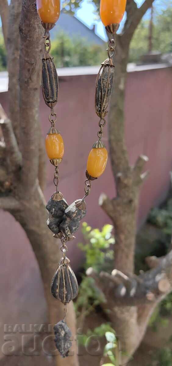 Rare Renaissance Women's Jewelry with Amber Necklace Cord - 5 Rare Renaissance Women's Jewelry with Amber Necklace Cord - 5